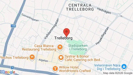 Lägenheter att hyra i Trelleborg - kort over placeringen