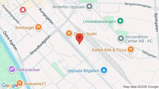 Lägenheter att hyra i Uppsala - kort over placeringen