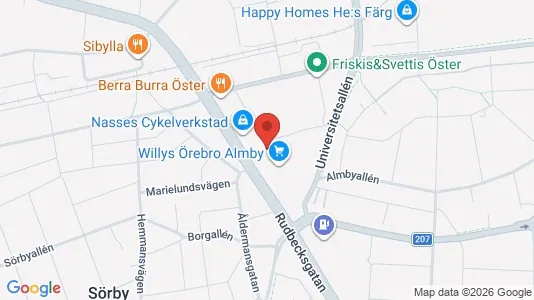 Lägenheter att hyra i Örebro - kort over placeringen