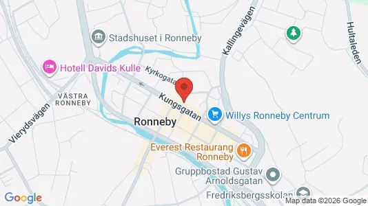 Lägenheter att hyra i Ronneby - kort over placeringen