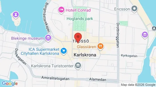 Rum att hyra i Karlskrona - kort over placeringen