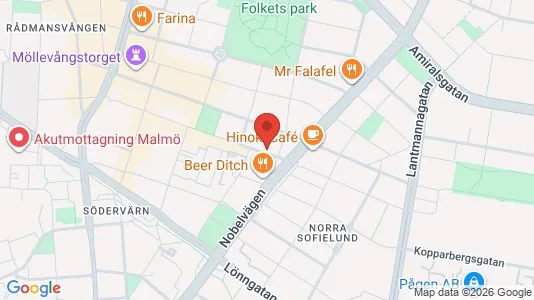 Lägenheter att hyra i Malmö Centrum - kort over placeringen