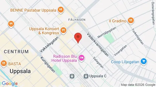 Lägenheter att hyra i Uppsala - kort over placeringen