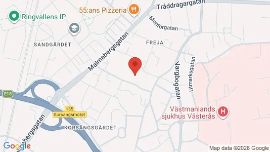 Lägenheter att hyra i Västerås - kort over placeringen
