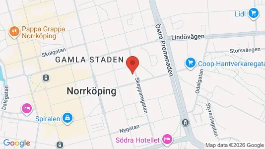 Lägenheter att hyra i Norrköping - kort over placeringen