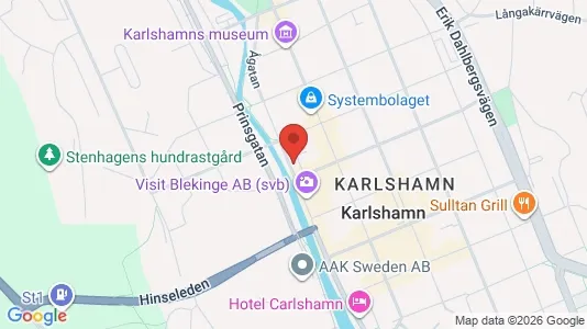 Bostadsrätter till salu i Karlshamn - kort over placeringen