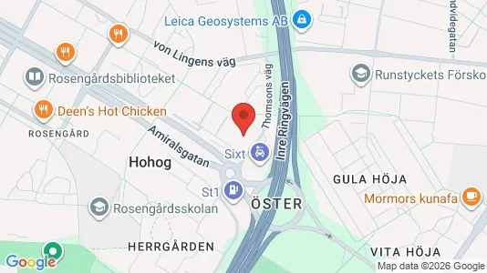 Bostadsrätter till salu i Rosengård - kort over placeringen