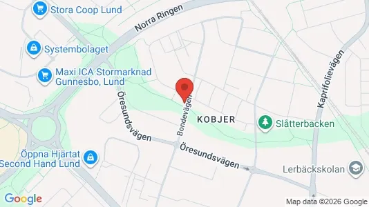 Lägenheter att hyra i Lund - kort over placeringen