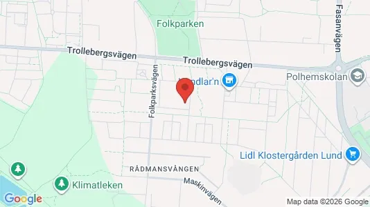 Lägenheter att hyra i Lund - kort over placeringen