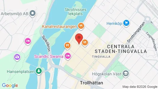 Lägenheter att hyra i Trollhättan - kort over placeringen