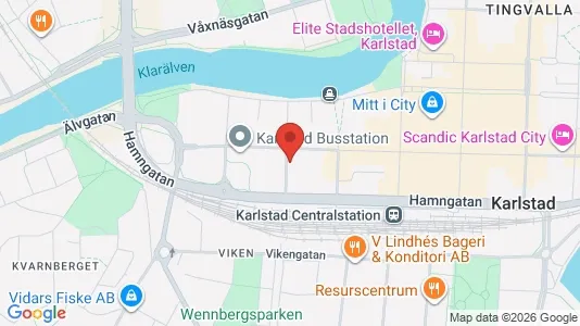 Lägenheter att hyra i Karlstad - kort over placeringen