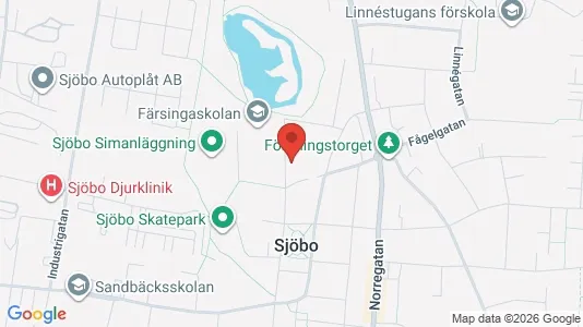 Bostadsrätter till salu i Sjöbo - kort over placeringen
