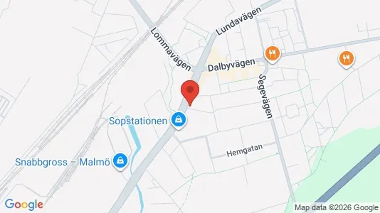 Bostadsrätter till salu i Burlöv - kort over placeringen
