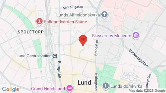 Bostadsrätter till salu i Lund - kort over placeringen