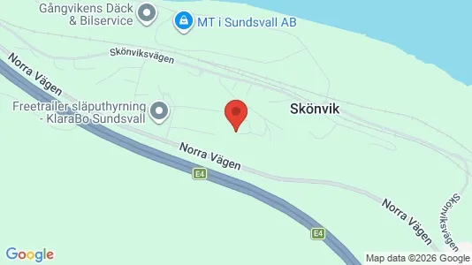 Lägenheter att hyra i Sundsvall - kort over placeringen