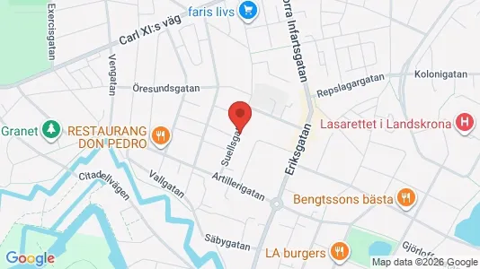 Lägenheter att hyra i Landskrona - kort over placeringen
