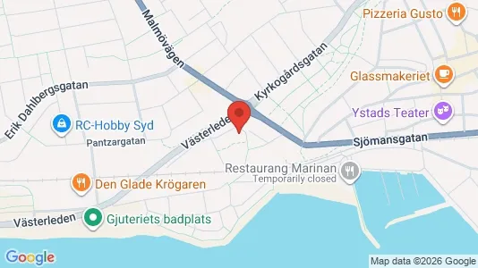 Lägenheter att hyra i Ystad - kort over placeringen