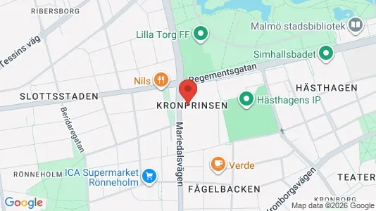 Lägenheter att hyra i Malmö Centrum - kort over placeringen