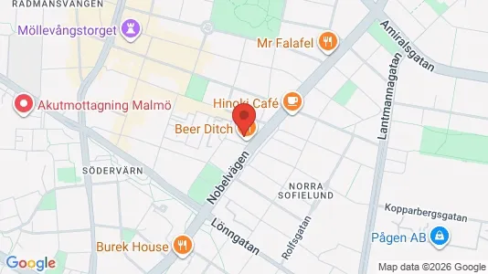 Lägenheter att hyra i Malmö Centrum - kort over placeringen