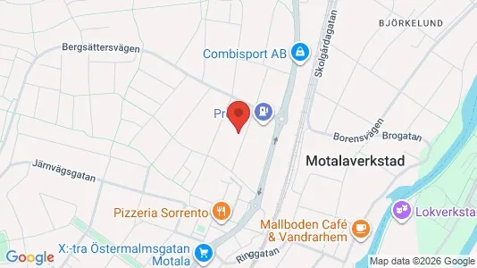 Lägenheter att hyra i Motala - kort over placeringen