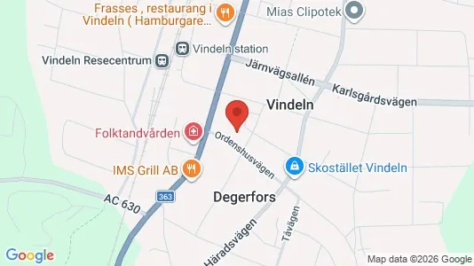 Lägenheter att hyra i Vindeln - kort over placeringen