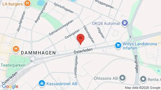 Lägenheter att hyra i Landskrona - kort over placeringen