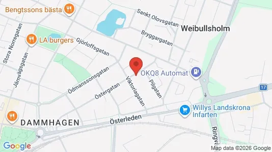 Lägenheter att hyra i Landskrona - kort over placeringen