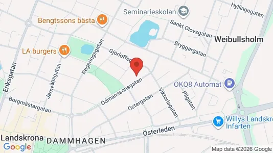 Lägenheter att hyra i Landskrona - kort over placeringen