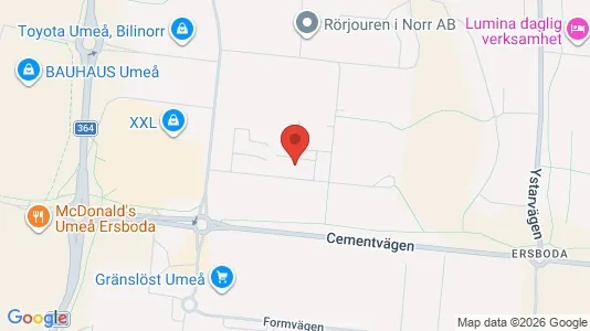 Lägenheter till salu i Umeå - kort over placeringen