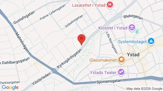 Lägenheter till salu i Ystad - kort over placeringen