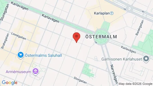 Lägenheter till salu i Östermalm - kort over placeringen