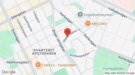 Lägenheter till salu i Östermalm - kort over placeringen