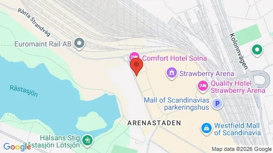 Lägenheter att hyra i Solna - kort over placeringen