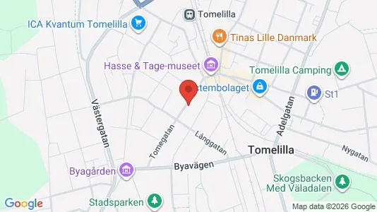 Lägenheter att hyra i Tomelilla - kort over placeringen