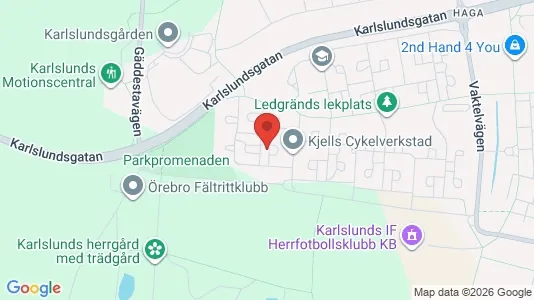 Lägenheter till salu i Örebro - kort over placeringen
