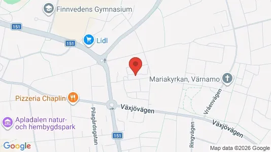 Lägenheter att hyra i Värnamo - kort over placeringen