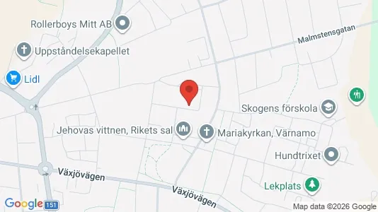 Lägenheter att hyra i Värnamo - kort over placeringen