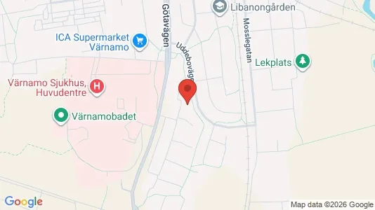 Lägenheter att hyra i Värnamo - kort over placeringen