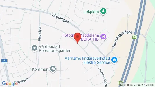 Lägenheter att hyra i Värnamo - kort over placeringen