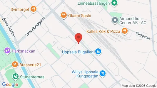 Lägenheter att hyra i Uppsala - kort over placeringen