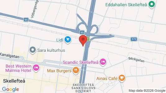 Lägenheter att hyra i Skellefteå - kort over placeringen