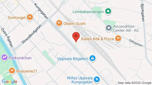 Lägenheter att hyra i Uppsala - kort over placeringen