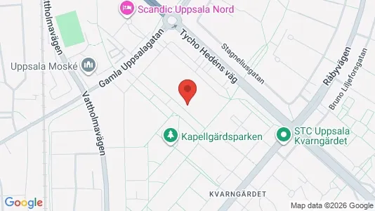 Lägenheter att hyra i Uppsala - kort over placeringen