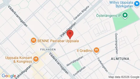 Lägenheter att hyra i Uppsala - kort over placeringen