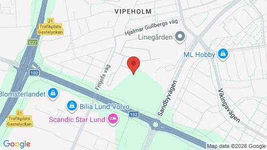 Bostadsrätter till salu i Lund - kort over placeringen