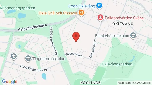 Bostadsrätter till salu i Oxie - kort over placeringen