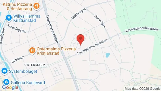 Lägenheter till salu i Kristianstad - kort over placeringen