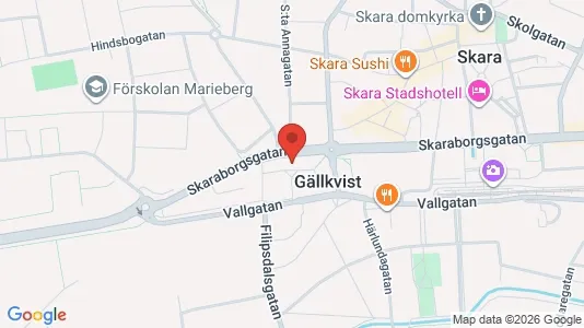Lägenheter till salu i Skara - kort over placeringen