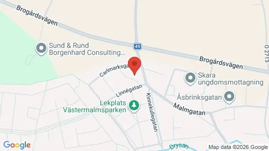 Lägenheter till salu i Skara - kort over placeringen