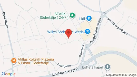 Lägenheter att hyra i Södertälje - kort over placeringen